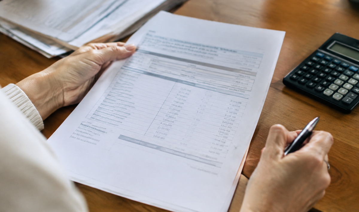 Papier administratif ouvert affichant somme chiffree en euros